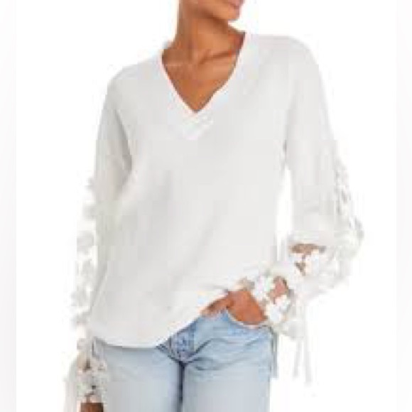 French Connection Sweaters - French Connection Caballo Floral Lace Sweater M